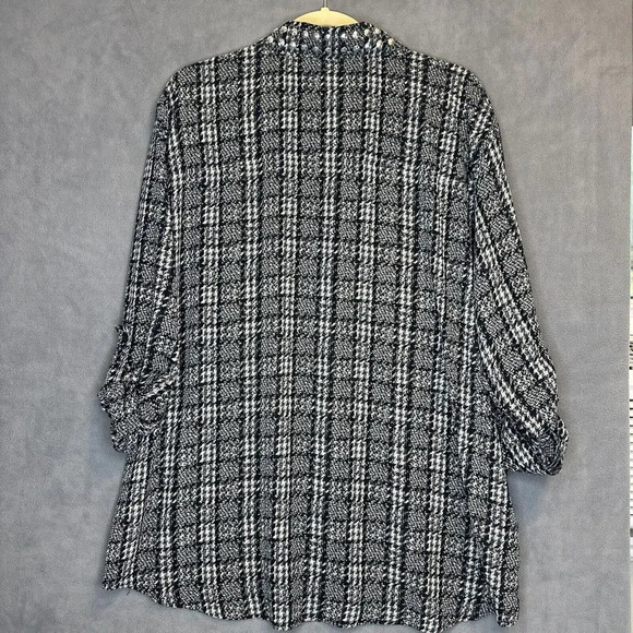 Michael Michael Kors Button Up Top Studded Snake Semi Sheer Blouse Plus Size 3X - Picture 2 of 8